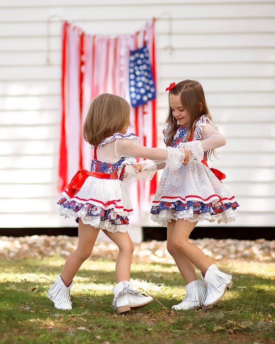 Red, White, and Blooms Tunic Set