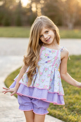 Lilac Lace & Bows Tunic-Ready to ship