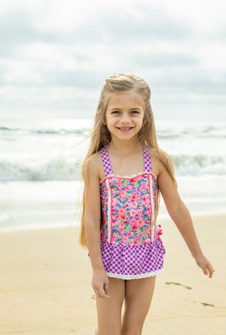 Pink Splash Garden One Piece Swim