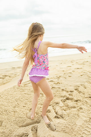 Pink Splash Garden One Piece Swim