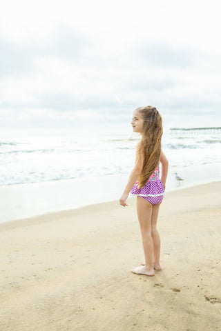 Pink Splash Garden One Piece Swim