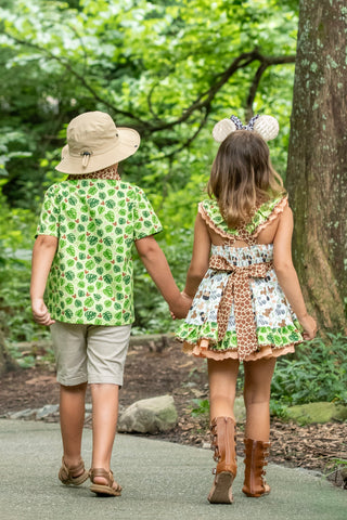 Animal Kingdom Safari Pinafore- Ready to Ship