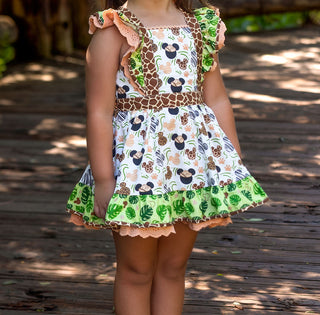 Animal Kingdom Safari Pinafore- Ready to Ship
