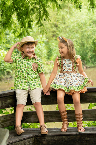 Animal Kingdom Safari Pinafore- Ready to Ship