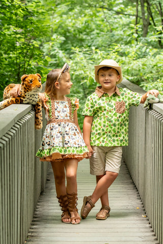 Animal Kingdom Safari Pinafore- Ready to Ship