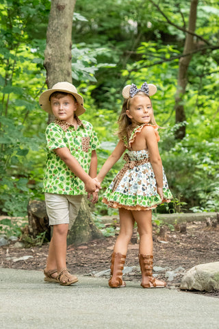 Animal Kingdom Safari Pinafore- Ready to Ship