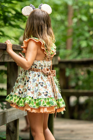 Animal Kingdom Safari Pinafore- Ready to Ship