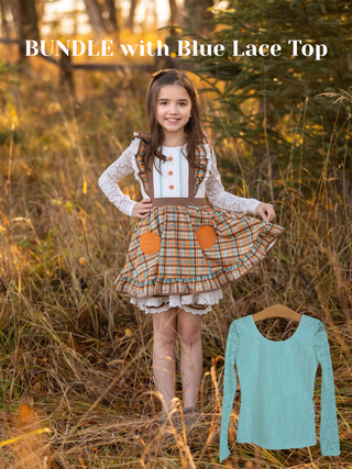 Pumpkin Pie Blue Lace Top Bundle-Ready to ship