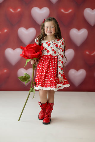 Roses & Heart Twirl Dress