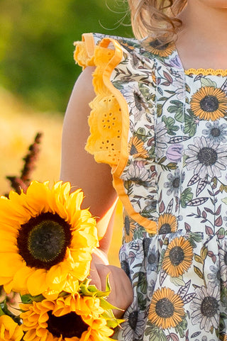 Sunflower Fields Pinafore Set