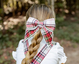 Winter Plaid Bow - READY TO SHIP