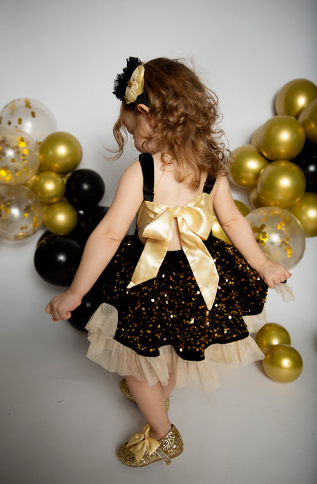 Midnight Glam Sequin Star Velvet and Tulle dress Bloomers Ready to LIV STELLA