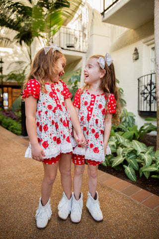 Roses and Hearts Puff Sleeve Playwear