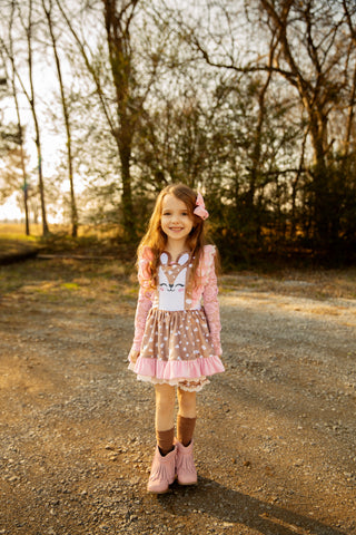 Love Me Deerly Velvet Pinafore Set- Ready to Ship!