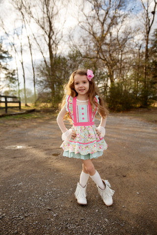 Vintage Garden Bliss Scalloped Tunic Set