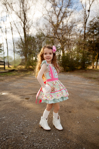 Vintage Garden Bliss Scalloped Tunic Set