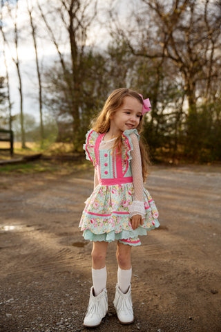 Vintage Garden Bliss Scalloped Tunic Set