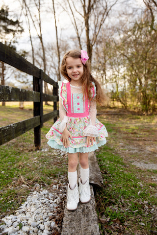 Vintage Garden Bliss Scalloped Tunic Set