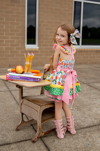 A Caterpillar's Colorful Journey Pinafore Set