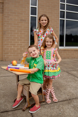 A Caterpillar's Colorful Journey Pinafore Set
