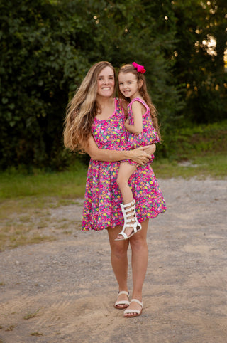 Cherry Blossom Scalloped- Adult Dress Set
