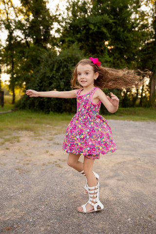Cherry Blossom Scalloped - Child Active Dress Set