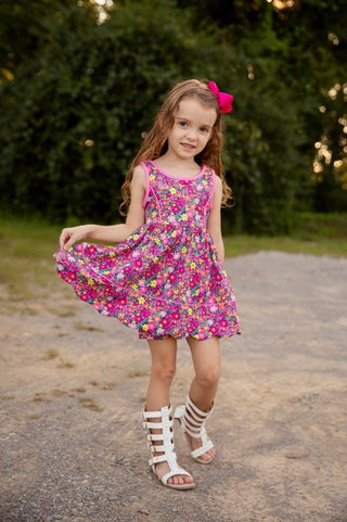 Cherry Blossom Scalloped - Child Active Dress Set