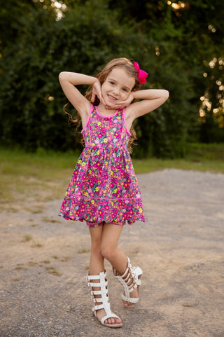 Cherry Blossom Scalloped - Child Active Dress Set