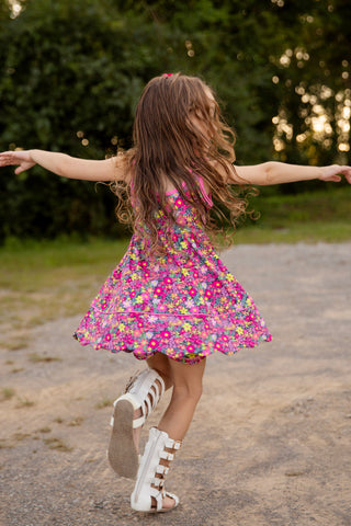 Cherry Blossom Scalloped - Child Active Dress Set