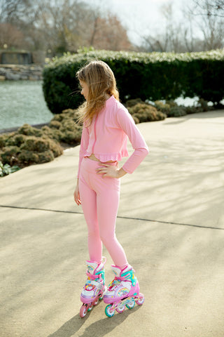 Pink Pop Zip Up Jacket and Leggings Set