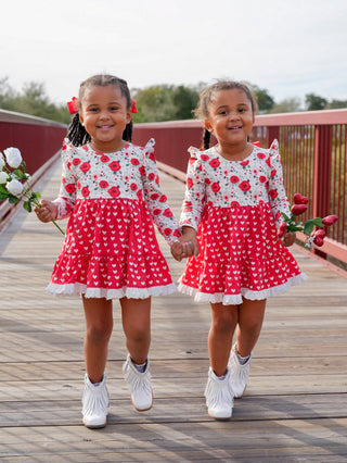 Roses & Heart Twirl Dress