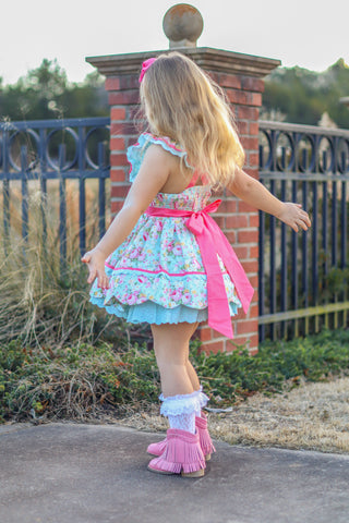 Vintage Garden Bliss Scalloped Tunic Set