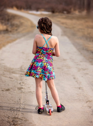 Neon Safari Splash Activewear Dress **Pre-Order** In production ships Mid-End of May**