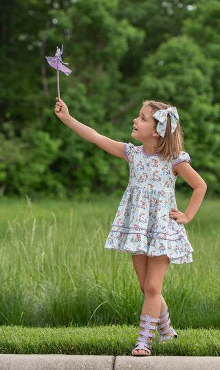 Unicorn and Rainbow Dreams-Knit Twirl Dress Set- Ready to Ship