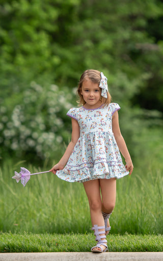Unicorn and Rainbow Dreams-Knit Twirl Dress Set- Ready to Ship