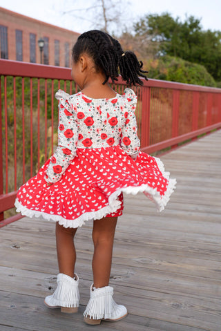 Roses & Heart Twirl Dress