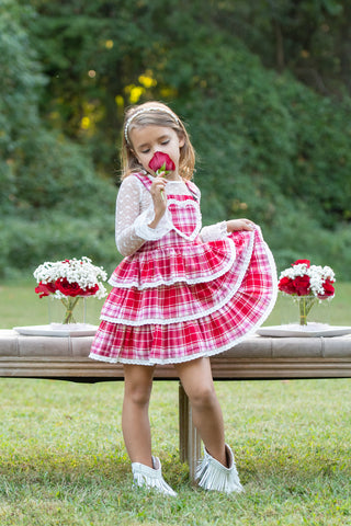Sweetheart's Tartan Overalls Dress- **Pre-Order ship early Jan**