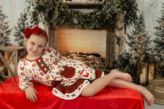 Santa's Village Gown Set-Child House Dress - Ready to Ship