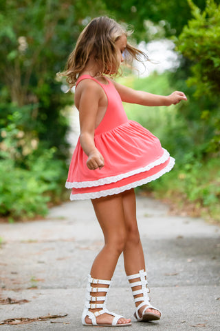 Coral Sunset Bamboo Basics Romper