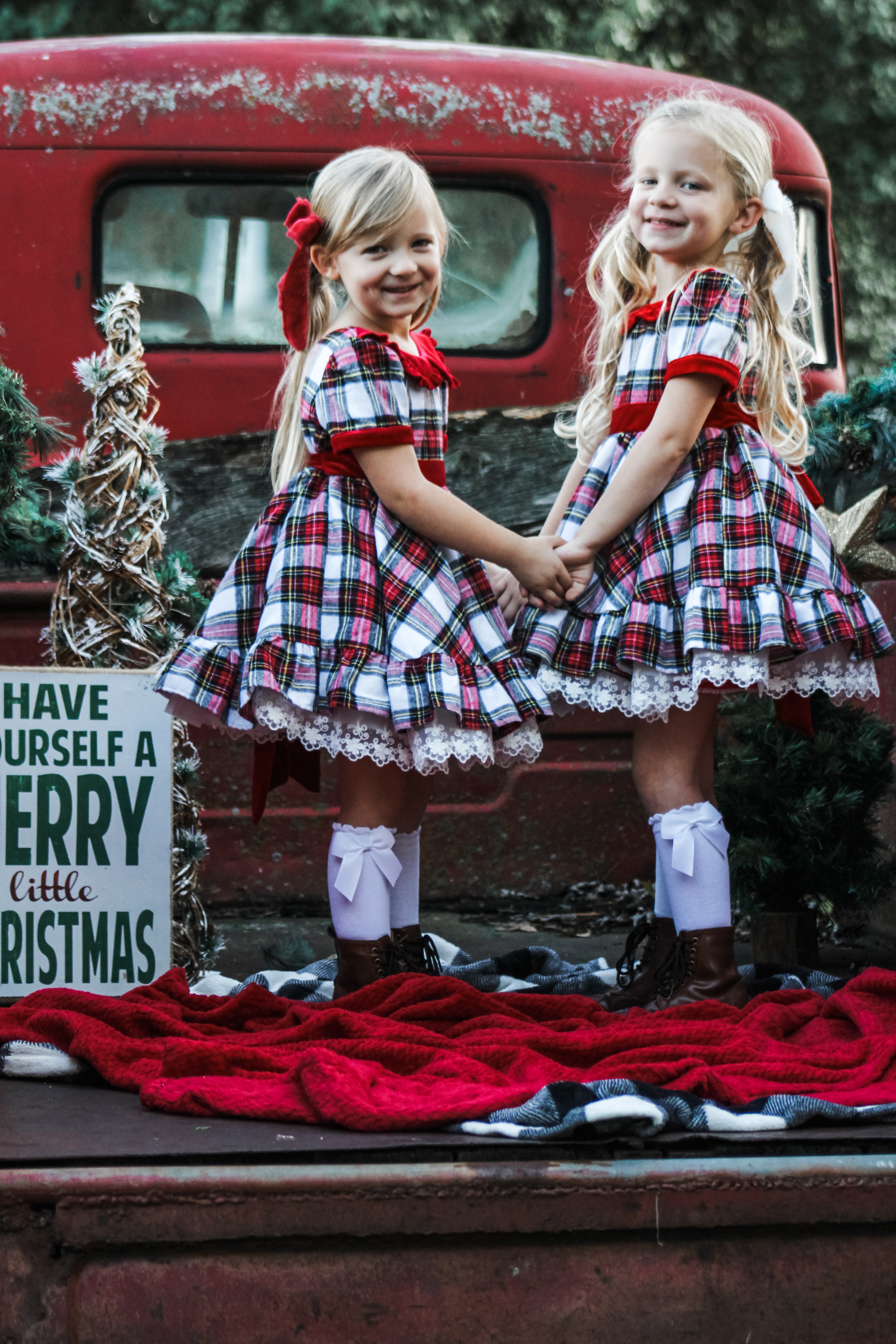 All I Want for Christmas Plaid Dress with Lacey Bloomer Shorts LIV + STELLA All I Want for Christmas Plaid Dress with Lacey Bloomer Shorts LIV + STELLA