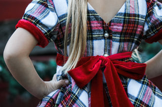 All I Want for Christmas Plaid Dress with Lacey Bloomer Shorts