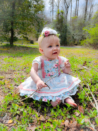 Petals and Lace-Skirted Romper Ready to Ship!