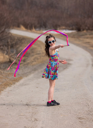 Neon Safari Splash Activewear Dress **Pre-Order** In production ships Mid-End of May**