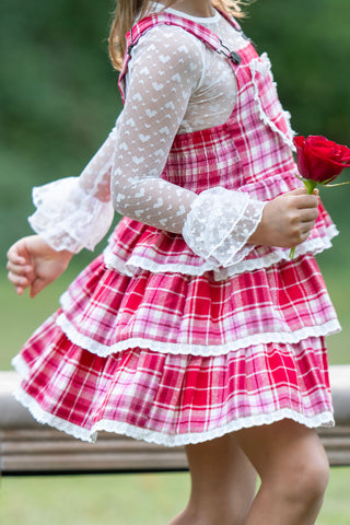 Sweetheart's Tartan Overalls Dress- **Pre-Order ship early Jan**