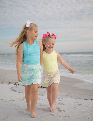 Neon Glow Tank and Skort- Blue