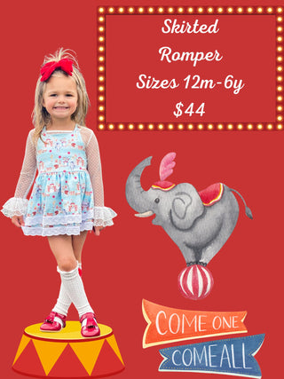 The Circus is in Town- Skirted Romper-RTS