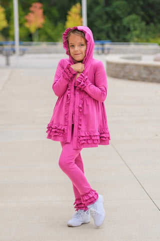 Pink Ruffled Cardigan 3 Piece Bundle Set **ETA October**