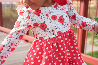 Roses & Heart Twirl Dress