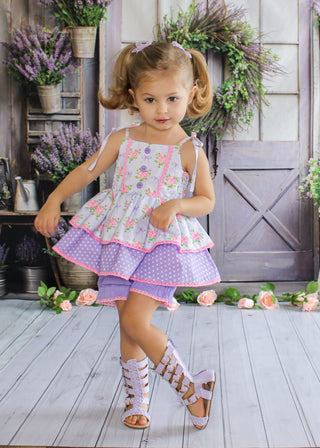 Lilac Lace & Bows Tunic-Ready to ship
