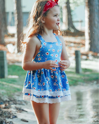 Floral Skirted Romper-Miss American Girl 2.0
